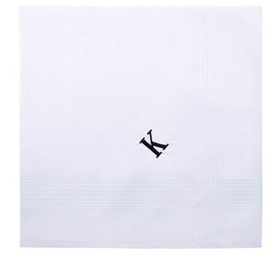 Men's Cotton Monogrammed Handkerchiefs Initial Letter Hanky