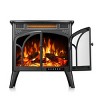 Bestier Electric Fireplace Heater 24.25" with Remote, Adjustable Brightness and Heating Mode, Flame Effects & Log Colors, Grey - 3 of 4