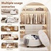 Round Fabric Storage Ottoman with Reversible Tray Lid – 3-in-1 Footrest, Hidden Storage, Small Coffee Table – 25”x25” - 3 of 4