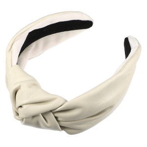 Unique Bargains Cross Knotted PU Leather Non-slip Fashion Wide Headband 1 Pc - 1 of 4