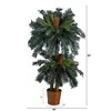 Nearly Natural 5-ft and 3-ft Double Sago Palm Artificial Tree with Basket - image 2 of 4