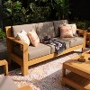 Cambridge Casual Logan Teak Wood Outdoor Sofa with Sunbrella Cast Shale Cushion: Weather-Resistant, 3-Seater Patio Furniture - 3 of 4