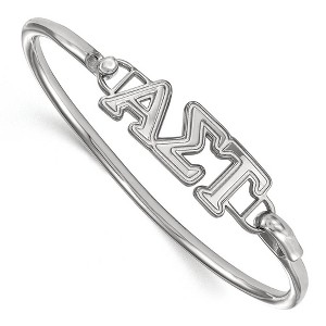 Black Bow Jewelry Sterling Silver Alpha Sigma Tau Greek Life Bangle Bracelet 7 Inch - 1 of 3