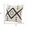 HomeRoots Set of Two 20" Natural And Black Geometric Cotton Throw Pillows with Texture - 3 of 4
