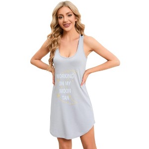 Coolmee Women Coverup Summer Mini Dresses Eyelet Casual Loose Sleeveless Sundresses Short Tank Dresses - 1 of 4
