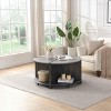 VYNXARIA Industrial 4-Piece Round Coffee Table with Storage - Stylish & Space-Saving - 2 of 4