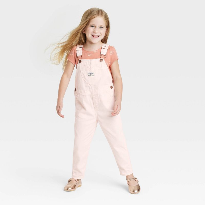 OshKosh B'gosh Toddler Girls' Heart Overalls - Pink, 1 of 8