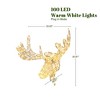 LuxenHome Lighted Moose Head Christmas Decoration with Timer, Outdoor Holiday Wall Decor White - 4 of 4