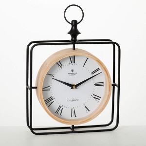 Sullivans 12.5" Wood & Metal Framed Desk Clock - 1 of 3