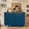 VYNXARIA 47'' Oval Storage Cabinet with 4 Doors and Sliding Doors for Stylish Organization - 3 of 4