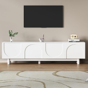 HDZNVF Graceful TV Stand with Arch Cabinets for TVs Up to 78 inch - 1 of 4