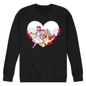 Men's - Wizard of Oz - Dorthy And Toto Heart Graphic Fleece Sweatshirt - 1 of 4