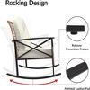 GustoWave 3-Piece Rocking Bistro Set With Thick Cushions, Rocking Chairs And 2-Tier Coffee Table, Metal Frame For Garden, Backyard, Balcony - 2 of 4