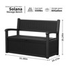 Gulches Outdoor Resin Storage Bench (51.06”L×24.17”W×35.24”H) – 70 Gallon Hidden Storage, Rattan-Look, 500LBS Seating Capacity - 2 of 4