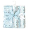 Hudson Baby Infant Boy Cotton Flannel Burp Cloths Bundle, Boy New Elephant, One Size - 2 of 4