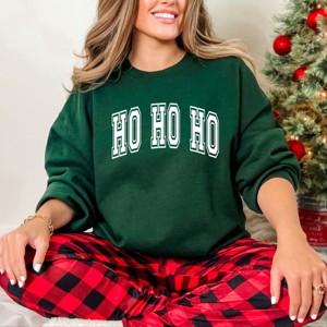 Simply Sage Market Ho Ho Ho Varsity Thick Outline Sweatshirt - 1 of 4