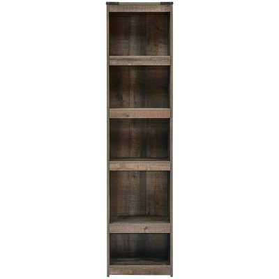Rustic Brown Adjustable Cube Bookcase with Shelves