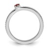 Black Bow Jewelry 14k White Gold, Garnet & 1/8 Ctw Diamond Stackable Ring - 2 of 4