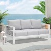 Heynemo Patio Furniture Aluminum Sofa, All-Weather Outdoor 3 Seats Couch - 3 of 4