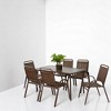 Mshliw 7-Piece Patio Dining Set, Outdoor Dining Set with Plastic Chairs and Steel Table, Brown, for Garden, Patio, and Indoor Use - 4 of 4