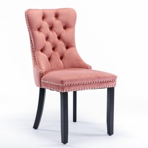 NicBex Dining Chair Set of 2 Modern Upholstered Velvet Fabric Tufted Side Chair with Wood Legs Dining Room Furniture - 1 of 4