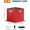 Coucheta Pop-up Ice Fishing Tent for 2 Persons, Hub-Style Insulated Portable Ice Fishing Shelter & Carrying Bag, Zippered Door, Wind Rope & Anchors - 2 of 3