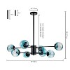 Rennnsan Droska 36" W 8 -Light Dimmable Mid-Century Sputnik Chandelier in Black & Brass - 3 of 4