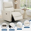 Swivel Recliner Chair, PU Leather Upholstered Rocker Recliner with Adjustable Footrest and Curved Armrest, Modern Reclining Sofa for Living Room - 4 of 4