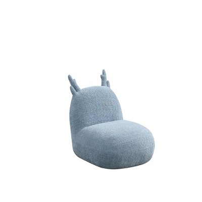 GlasFlength Sofas Playful Deer Shaped Soft Chenille Fabric Kids Chair Durable with Plush Upholstery for Playrooms, Blue, 26.5"*21.5"*22.5"