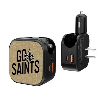 New Orleans Saints 2024 Edition 18-Watt 2 in 1 USB A/C Charger