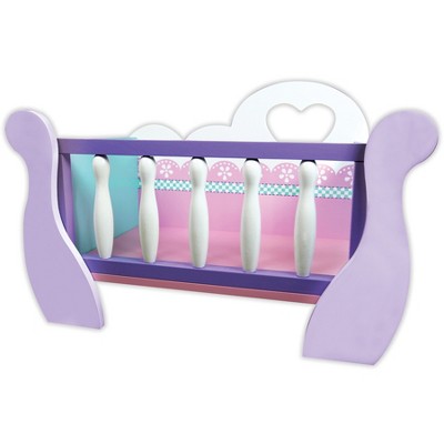 Lissi Multicolor Wooden Baby Doll Cradle with Heart Design