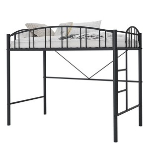 Loft Bed Twin Size, Heavy Duty Metal Loft Bed Frame with Arched Guardrail and Safety Ladder - 1 of 4