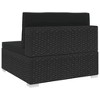 vidaXL - Black Poly Rattan Sectional Middle Seat with Cushions - Weather-Resistant, Comfortable, Modular Outdoor Furniture Piece for Garden - 4 of 4