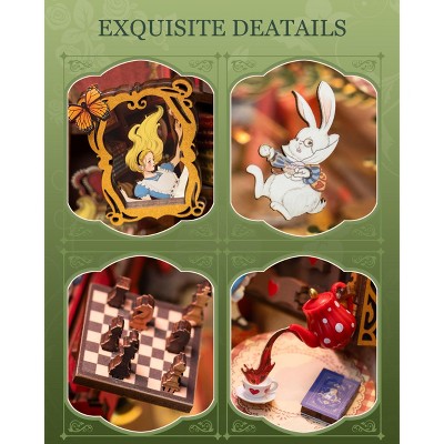 Детские куклы Etokfoks DIY Book Nook Kit Fall into Wonder Fairy Tale Theme 3D Wooden Puzzle Miniature House 1 Kit Bookshelf Decor for Adults Teens — фото 6