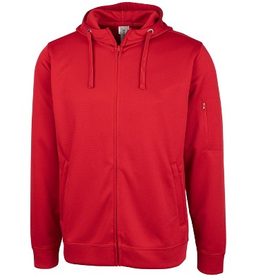 Red zip up hoodie best sale near me