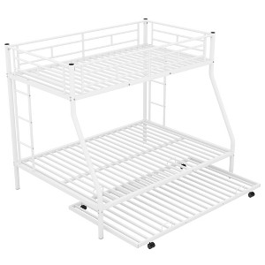 NicBex Twin Over Full Metal Bunk Bed with Twin Size Trundle and 2 Ladders for Kids,Girls,Boys - 1 of 4