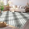 Washable Modern Striped Rug Non Slip Low Pile Rug Soft Throw Floor Cover Foldable Indoor Carpet for Living Room Bedroom Nursery - 3 of 4