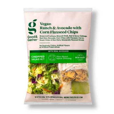 Vegan Ranch & Avocado with Corn Flaxseed Chips Salad Kit - 13oz - Good & Gather™