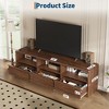 70 inch Wood TV Stand for 80" TVs, Mid Century Modern Entertainment Center with Storage Drawer & Open Shelves, for Living Room/Bedroom - 2 of 4