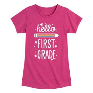 Girls' - Instant Message - Hello First Grade Fitted Short Sleeve Graphic T-Shirt - 1 of 4