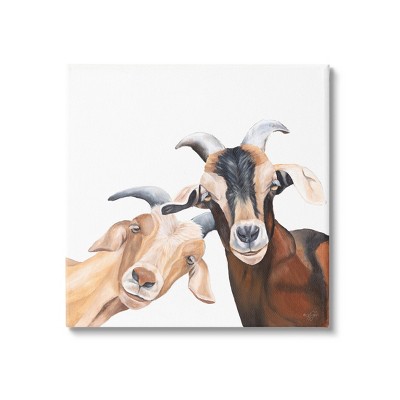Stupell Industries Happy Goat Smiling Animals Canvas Wall Art