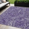 Purple Lavender And Silver Paisley Washable Indoor Outdoor Area Rug - 2 of 4