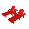 WestinTrends Malibu 3 Piece Adirondack Reclining Chaise Lounge With Arms & Wheels - 3 of 4