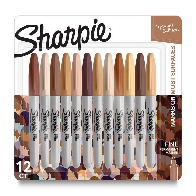 Sharpie 12pk Permanent Markers Fine Tip Portrait Colors : Target