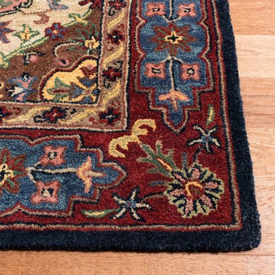 Hand-Tufted Red and Multi Wool Runner Rug, 2'3" x 14'