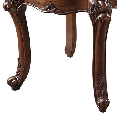 Miyeon Cherry Wood End Table with Marble Top
