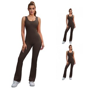 INSPIRE CHIC 3 Pcs Women's Hollow Back One Piece Long Workout Fitness Full Body Shapers - 1 of 4