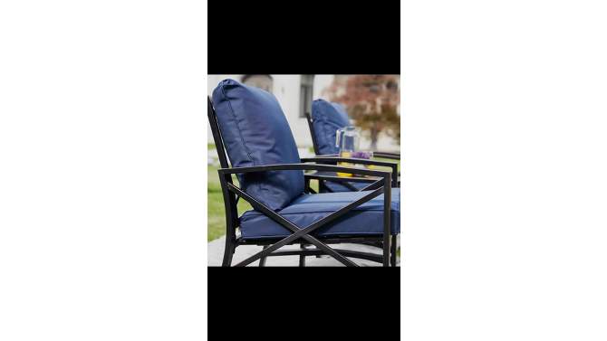 3pc Outdoor Metal Conversation Set with Cushions - Patio Festival
, 2 of 9, play video