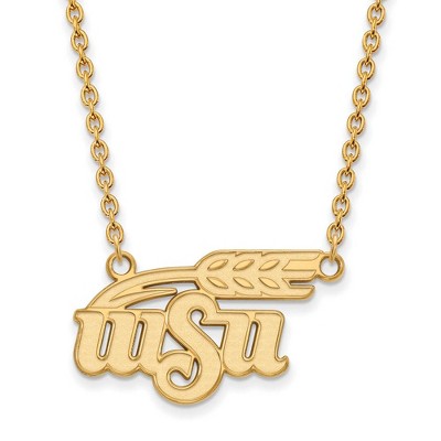 Black Bow Jewelry 10k Yellow Gold Wichita State Shockers NCAA Necklace 18 Inch