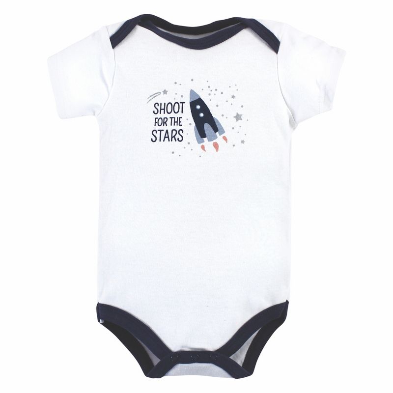 Hudson Baby Infant Boy Cotton Bodysuits, Space, 6 of 7